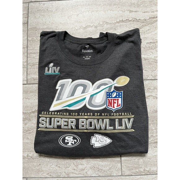 Fanatics NFL Super Bowl LIV 100 Years of Football T-Shirt Men's Size 3XL - Picture 7 of 9